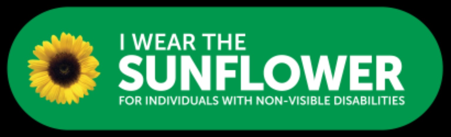 I wear the sunflower for individuals with non-visible disabilities